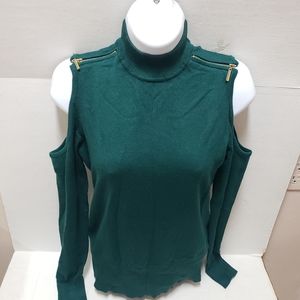 Cold shoulder long-sleeve sweater